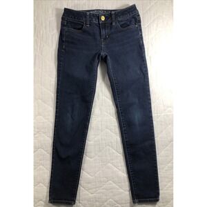American Eagle Jeans Women's Size 0 Short Denim Blue Super Stretch Jegging
